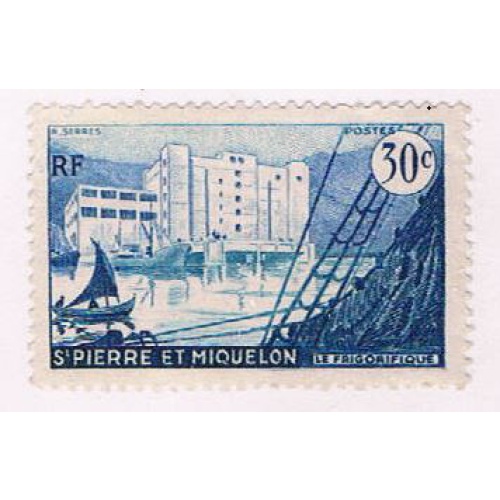 St Pierre and Miquelon 346 MLH Fish freezing plant 1955 (S0968)