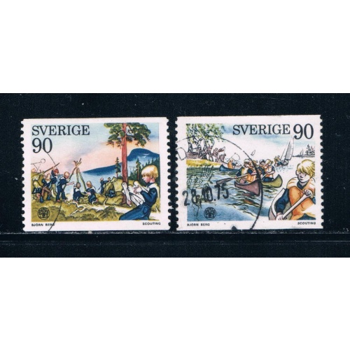 Sweden 1137-38 Used set Boy Scouts 1975 (S0758)+