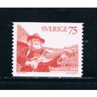 Sweden 1140 Unused Old man playing fiddle 1975 (S0760)+