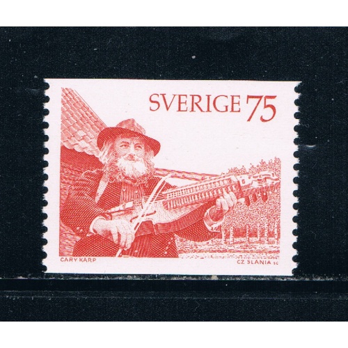 Sweden 1140 Unused Old man playing fiddle 1975 (S0760)+