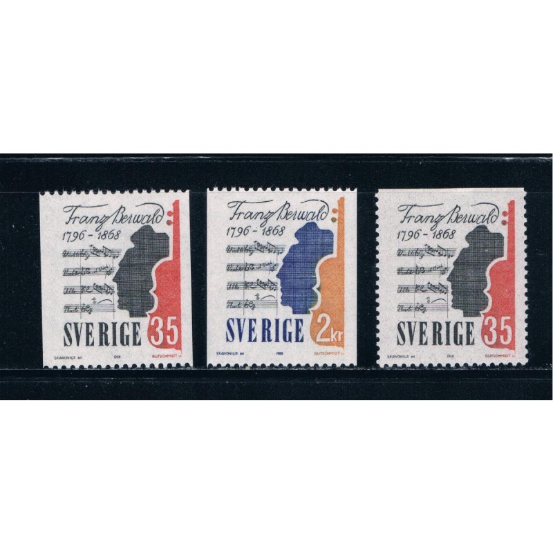 Sweden 773-75 Unused set Violin music 1968 CV 3.80 (S0761)+