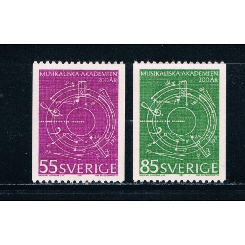 Sweden 889-90 Unused set Abstract Music 1971 (S0756)+