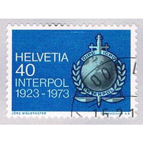 Switzerland 557 Used Interpol emblem 1973 (BP28623)