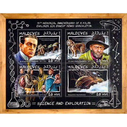 Maldives 2017 CTO Sheet  Ernest Shackleton explorer ship (TS0017)