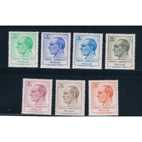 Turkey 1650-56 Unused set Kermal Ataturk CV 21.95 (T0060)