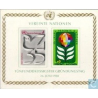 UN Vienna 14 MNH Souvenir Sheet 35th Aniversary 1980 (U0403)+