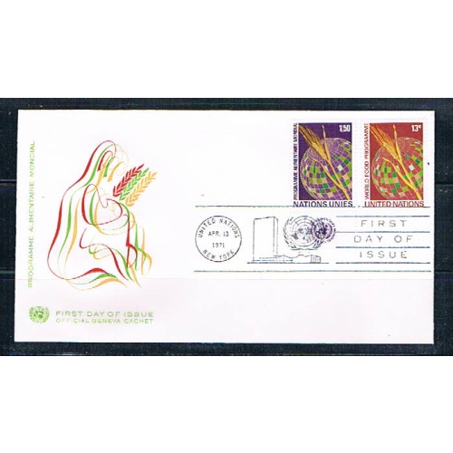 UN 17;218 FDC pair Geneva and NY Joint Issue 1971 (UNCV0362)+