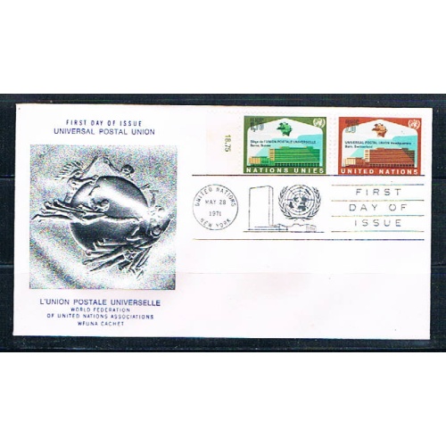 UN 18;219 FDC pair Geneva and NY Joint Issue 1971 (UNCV0351)+