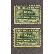 US Thrift Stamps(2), Scott, #WS1, 1917, MNG