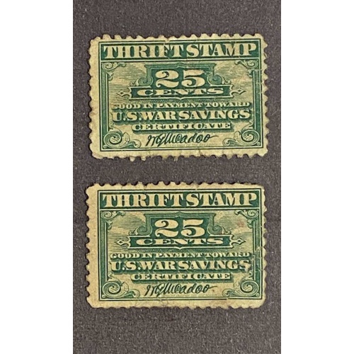 US Thrift Stamps(2), Scott, #WS1, 1917, MNG
