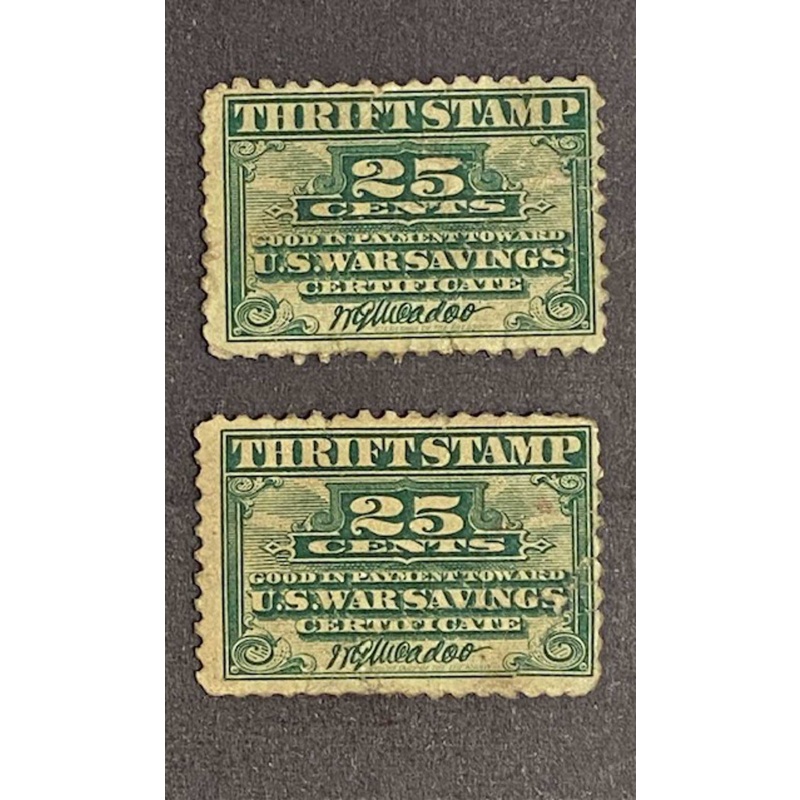 US Thrift Stamps(2), Scott, #WS1, 1917, MNG