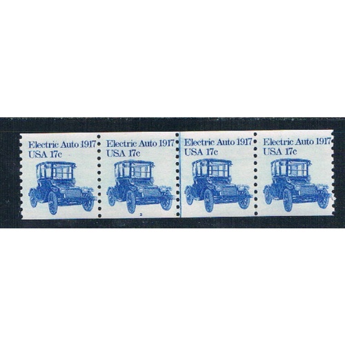 US 1906 MNG coil of 4 Electric Cars 17c 1981 CV 1.40 (U0415)