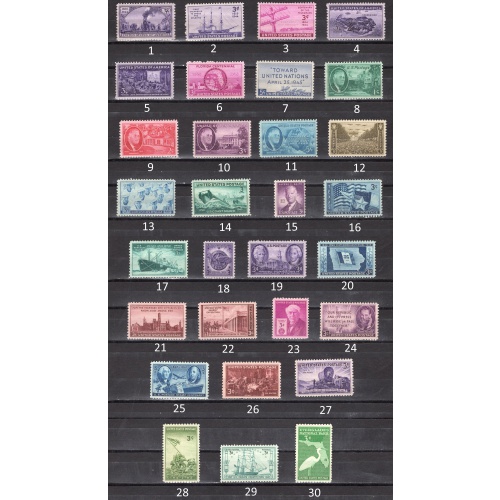 1945 to 1947 USA Commemoratives mint