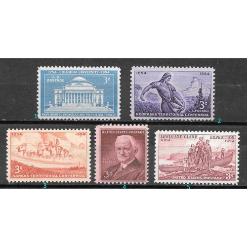 1954 USA Commemoratives mint never hinged