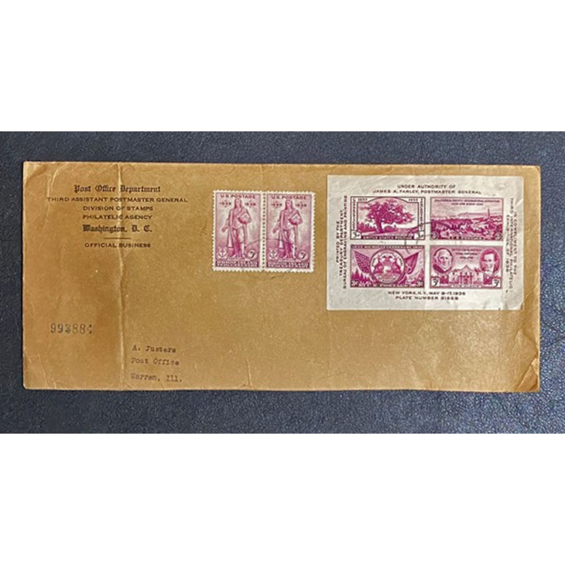 US Sc 777 & 778, Post Office Dept Letter