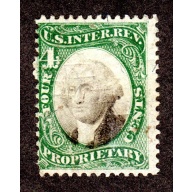 US Revenue. Scott # RB4a, used, Proprietary Stamp, Violet Paper Lot 220319