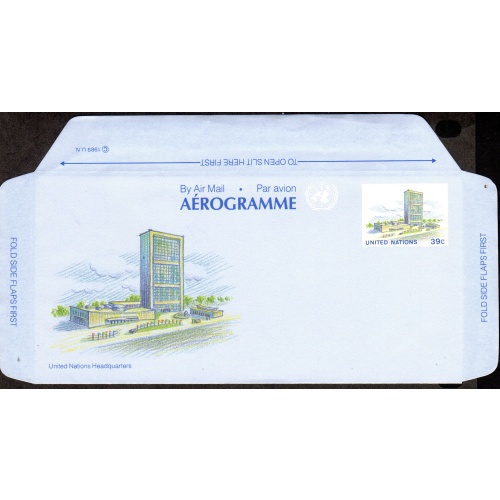 United Nation AEROGRAMME. Scott # UC16. unused.  Lot 220314