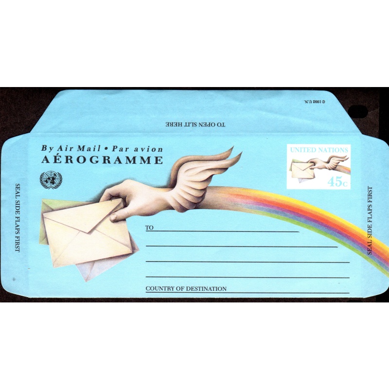 United Nations AEROGRAMME. Scott # UC18. unused.  Lot 220314