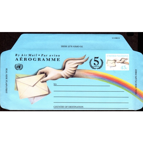 United Nations AEROGRAMME. Scott # UC19. unused.  Lot 220314