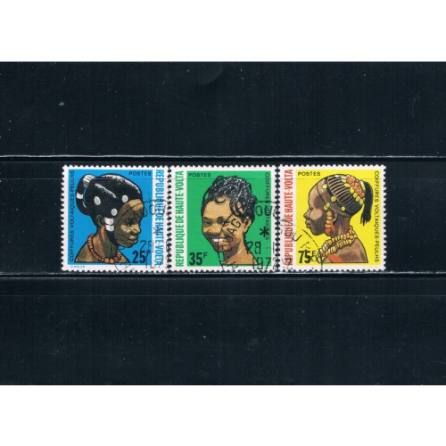 Upper Volta 272-74 Used Coiffure of Puelh Woman CV 1.15 (U0294)