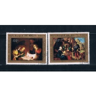 Upper Volta C127-28 Used set Nativity 1973 CV 2.90 (U0337)