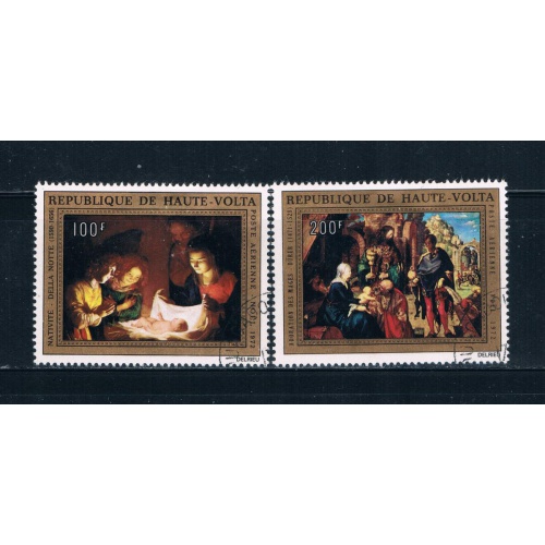 Upper Volta C127-28 Used set Nativity 1973 CV 2.90 (U0337)