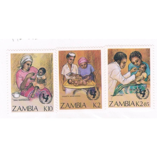 Zambia 441-43 Unused short set UN Child survival 1988 CV 3.80 (Z0002)