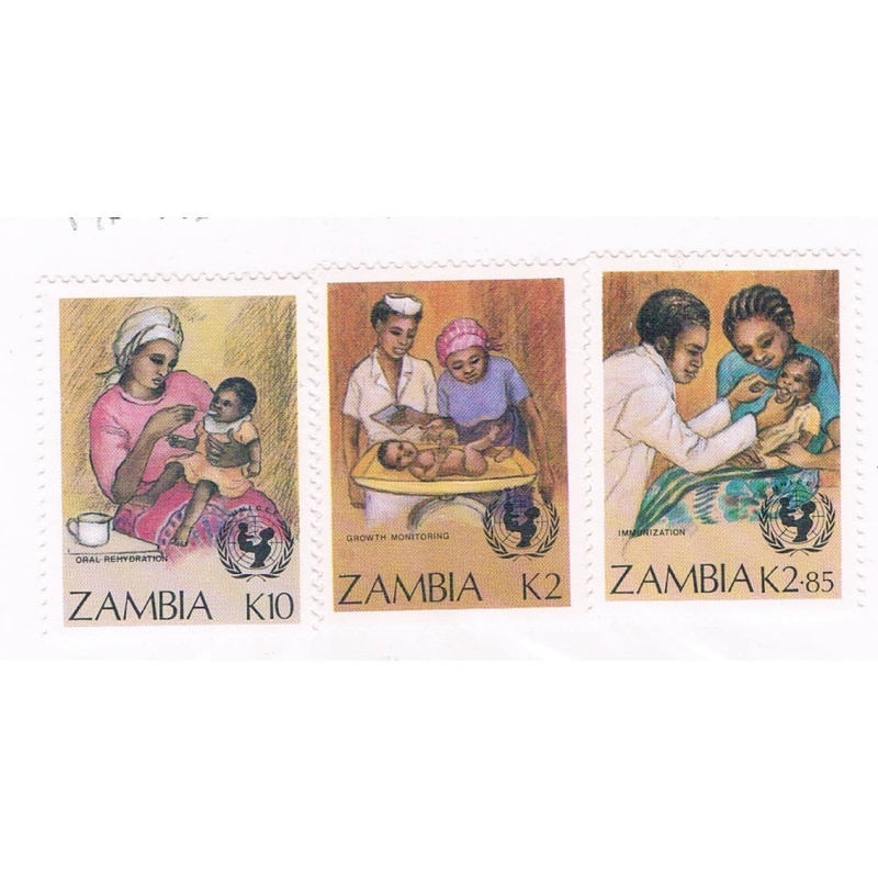 Zambia 441-43 Unused short set UN Child survival 1988 CV 3.80 (Z0002)