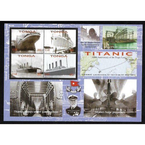 TONGA - TITANIC - SHEET, 2012 - Sc.#1178 - MNH, $16.00