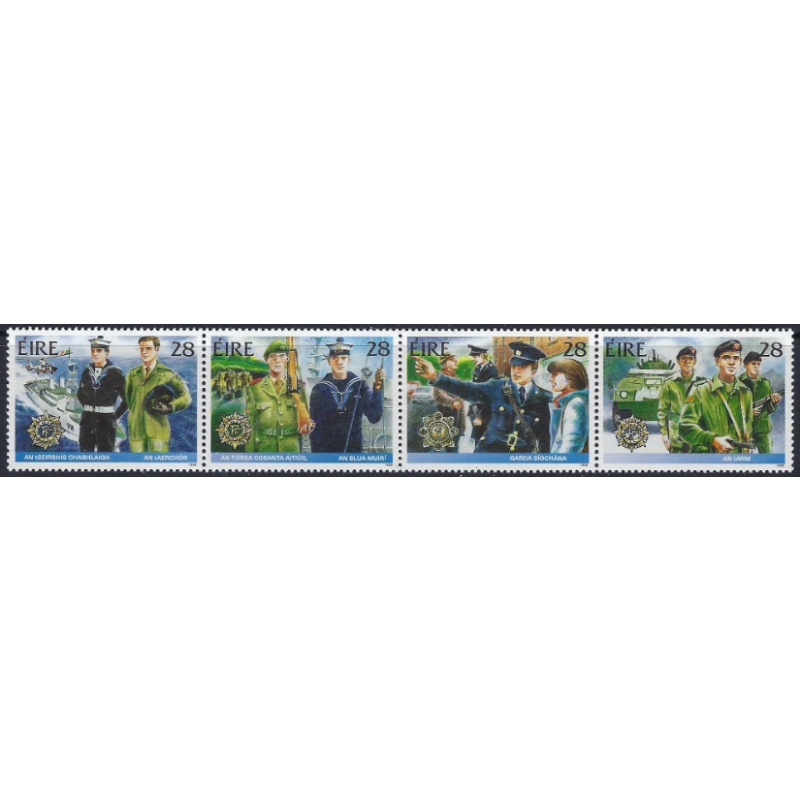 Ireland 726a MNH 1988 strip of 4 been folded (ad1045)