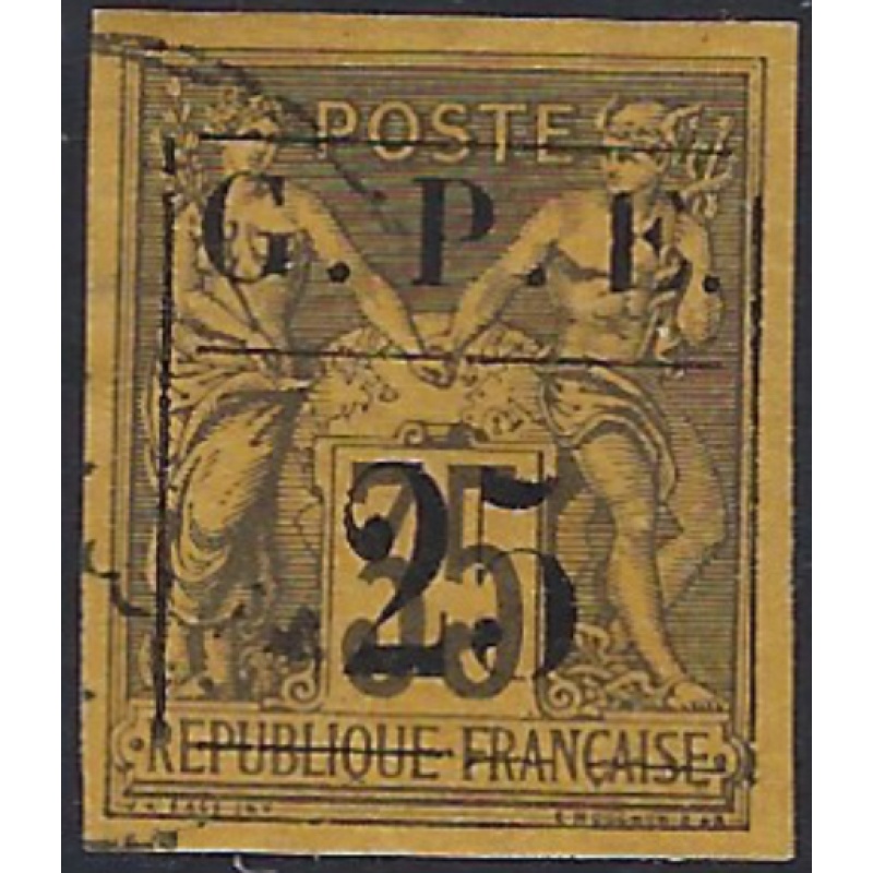 Guadeloupe #2 Used 1884 surcharge (ad1065)