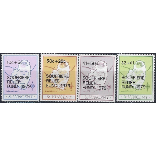 St Vincent B1-4 1974 Overprints (ad1086)