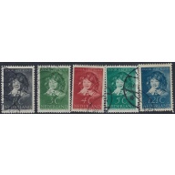 Netherlands B98-102 Used 1937set (ad1107)