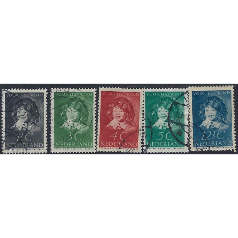 Netherlands B98-102 Used 1937set (ad1107)