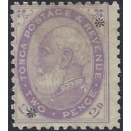 Tonga 2 Used 1887 issue; penciled numbers on back (ad1135)