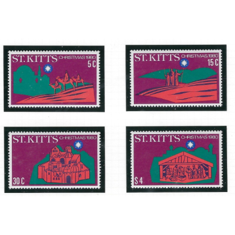 St Kitts 45-48 MNH 1980 Christmas (ad1189)