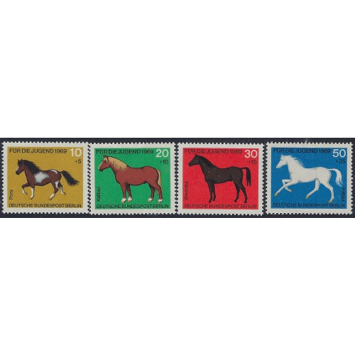 Germany Berlin 9NB61-64 MNH 1961 Horses (ad1191)