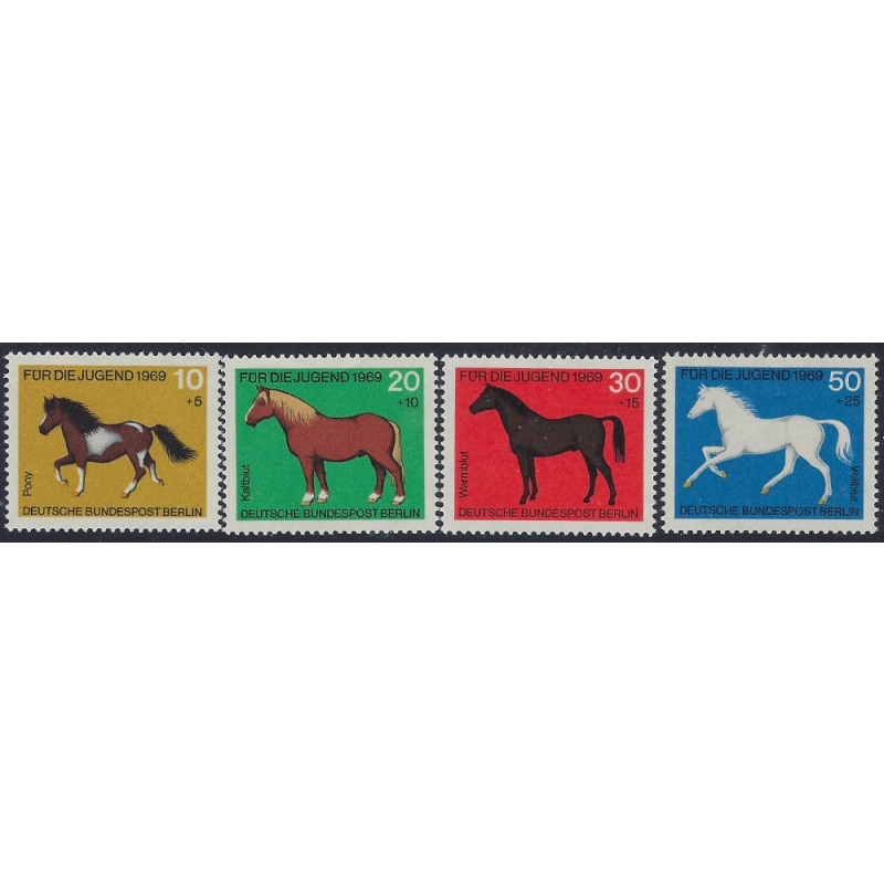 Germany Berlin 9NB61-64 MNH 1961 Horses (ad1191)