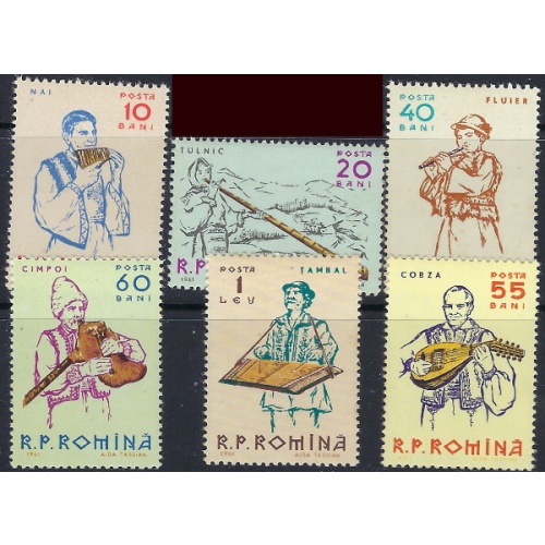 Romania 1436-41 MNH 1961 Musical Instruments (ad1192)