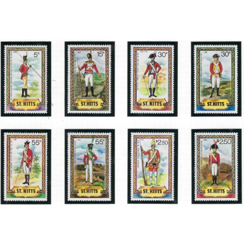 St Kitts 67-74 MNH 1981-83 Military Uniforms (ad1211)