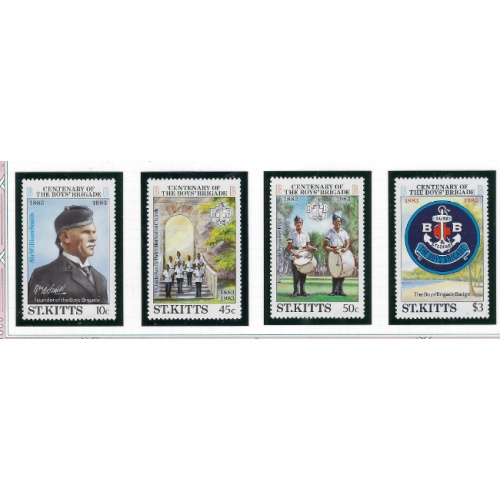 St Kitts 108-11 MNH 1983 Centenary of the Boys Brigade (ad1221)