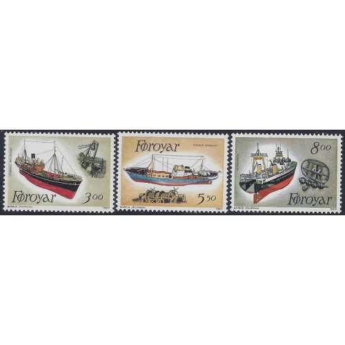 Faroe Is 158-60 MNH 1987 Fishing Boats (ad1223)