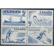 Canada 368a MH 1957 Block of 4 (ad1225)