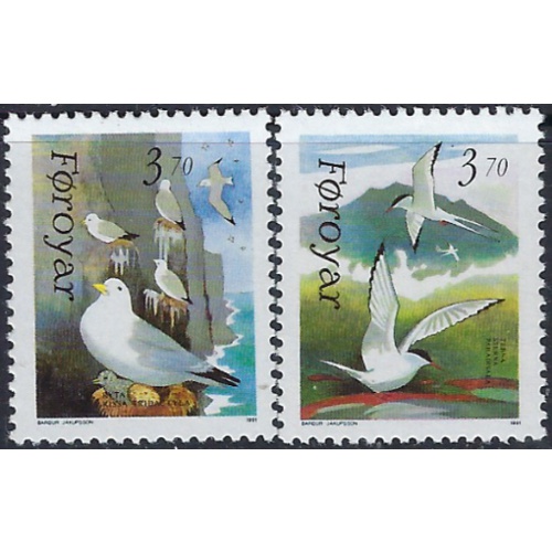 Faroe Is 224-25 MNH 1991 Birds (ad1243)