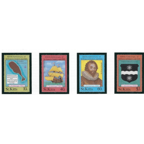 St Kitts 173-76 MNH 1985 Sir Francis Drake (ad1250)