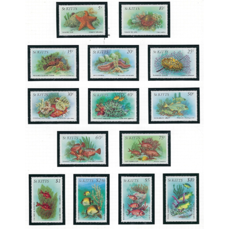 St Kitts 139-52 MNH 1984 Marine Life (ad1251)