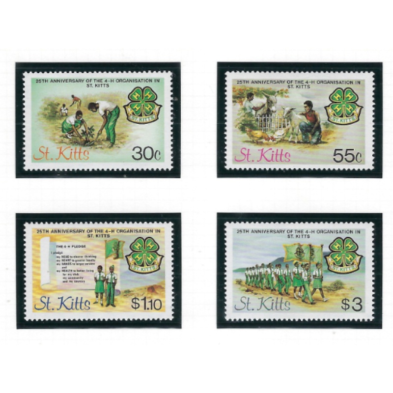 St Kitts 153-56 MNH 1984 4-H Organization anniversary (ad1268)
