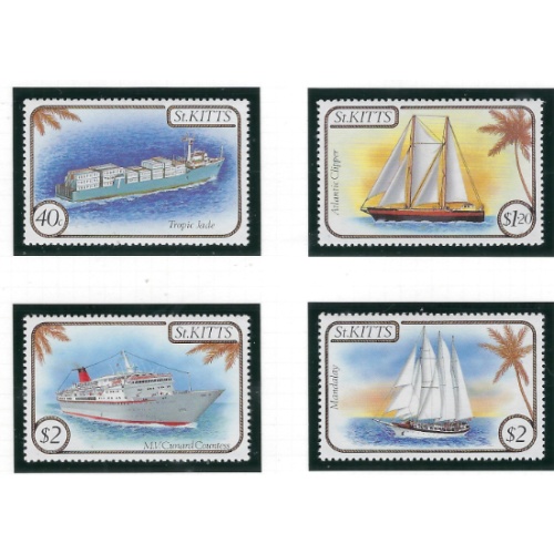 St Kitts 165-68 MNH 1985 Ships and Boats (ad1271)