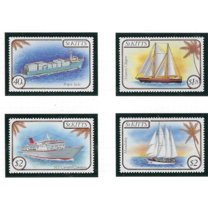 St Kitts 165-68 MNH 1985 Ships and Boats (ad1271)