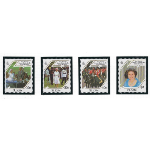 St Kitts 177-80 MNH 1986 QEII Birthday (ad1273)